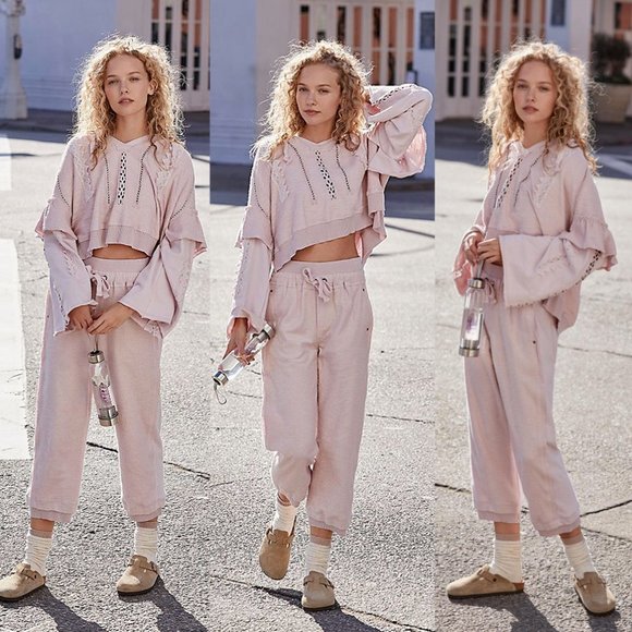 NEW Free People Heartbeat Ruffle Lace Hoodie $148 - Picture 8 of 9